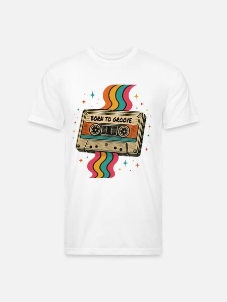 Vintage Boho Cassette Tape Design - Unisex Poly/Cotton T-Shirt - white