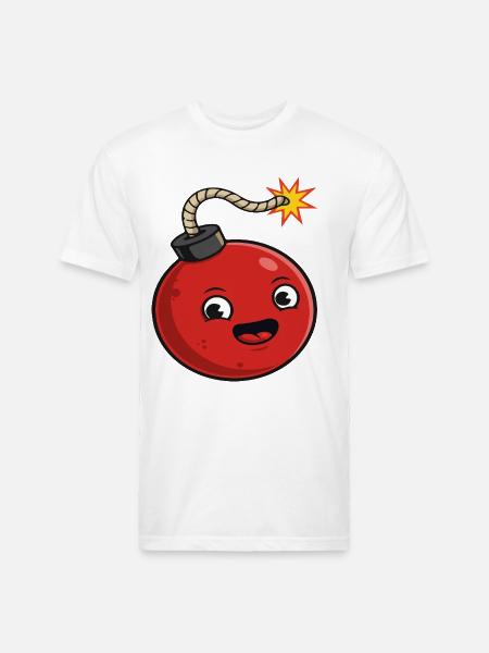 Playful Cartoon Bomb Design - Unisex Poly/Cotton T-Shirt - white