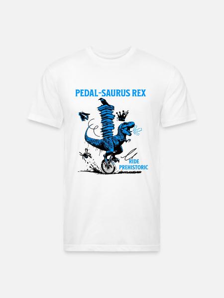 Pedal-Saurus Rex – Ride Prehistoric - Unisex Poly/Cotton T-Shirt - white