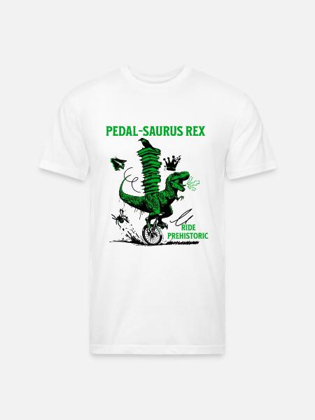 Pedal-Saurus Rex – Ride Prehistoric - Unisex Poly/Cotton T-Shirt - white