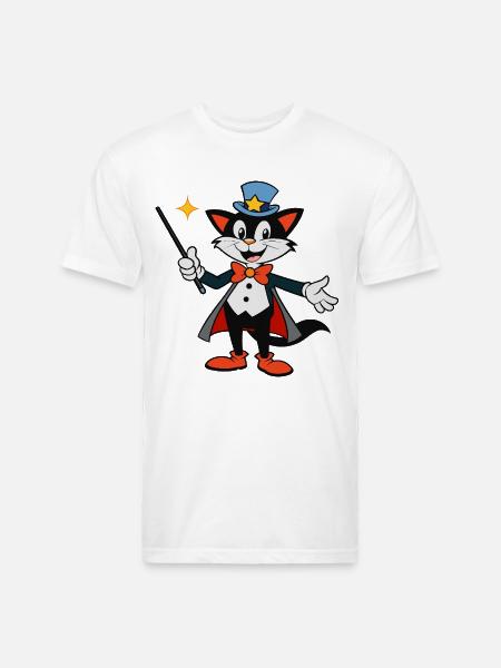 Magical Cat Maestro - Unisex Poly/Cotton T-Shirt - white