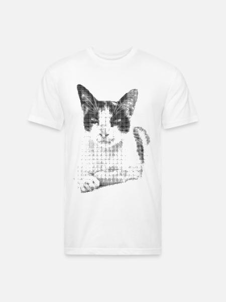 Calico Cat Halftone - Unisex Poly/Cotton T-Shirt - white