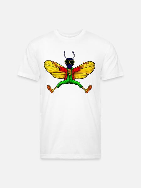 Fly Yogi - Unisex Poly/Cotton T-Shirt - white