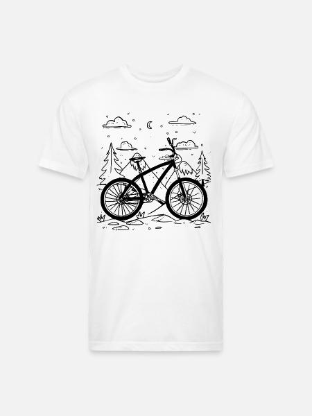 Mountain Biking Comic Style - Unisex Poly/Cotton T-Shirt - white