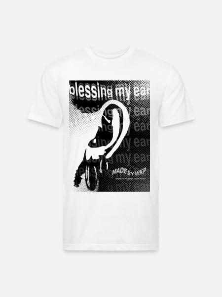 Echo Ear Blessing Halftone Art - Unisex Poly/Cotton T-Shirt - white