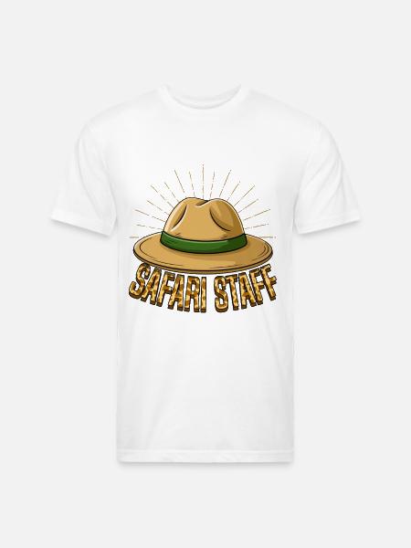 Safari Staff Hat Emblem - Unisex Poly/Cotton T-Shirt - white