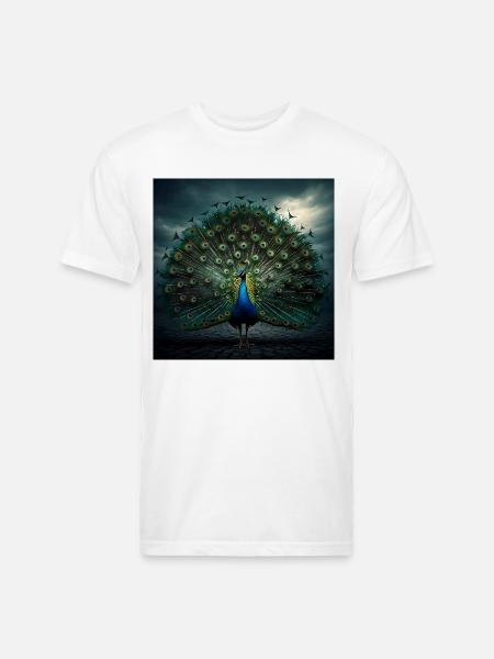 beautiful peacock - Unisex Poly/Cotton T-Shirt - white