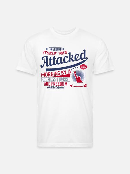Freedom Morning Attacked Graphic - Unisex Poly/Cotton T-Shirt - white