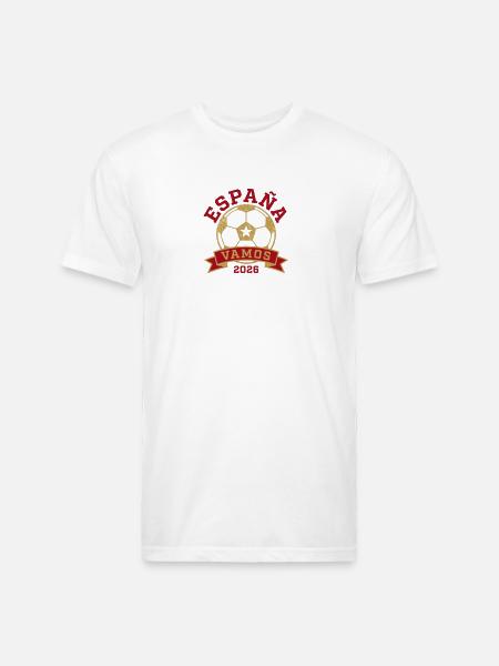 España Vamos 2026 Gold Emblem - Unisex Poly/Cotton T-Shirt - white
