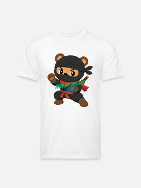 Ninja Panda Bear Mode On - Unisex Poly/Cotton T-Shirt - white