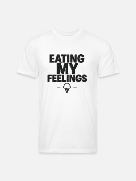 Eating My Feelings - Unisex Poly/Cotton T-Shirt - white