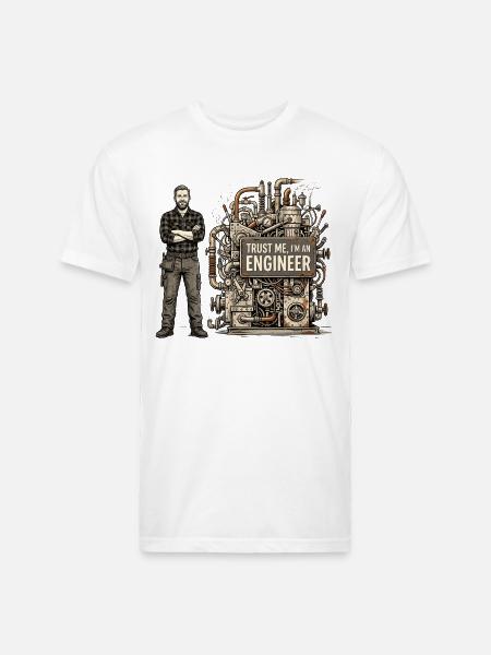 Steampunk Engineer Portrait Machine - Unisex Poly/Cotton T-Shirt - white