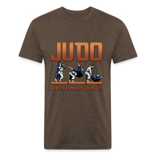 Judo Shirt - Practice Makes Perfect Design - Men’s Fitted Poly/Cotton T-Shirt