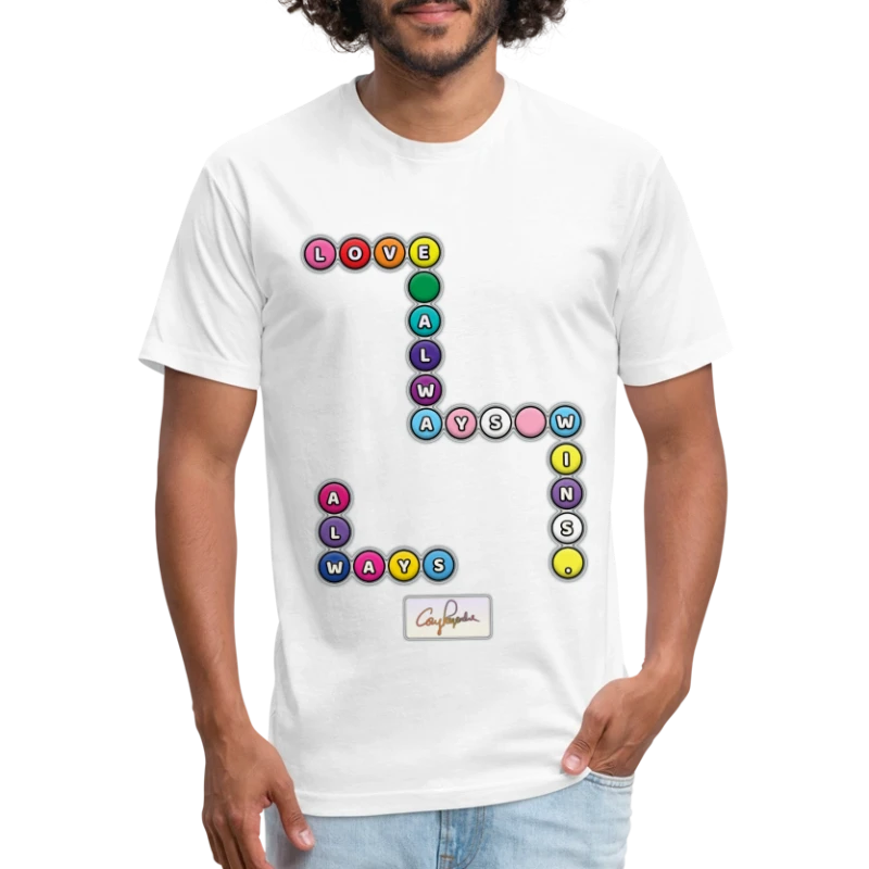 Retro-Meets-Modern "Love Always Wins" - Fitted Cotton/Poly T-Shirt by Next Level