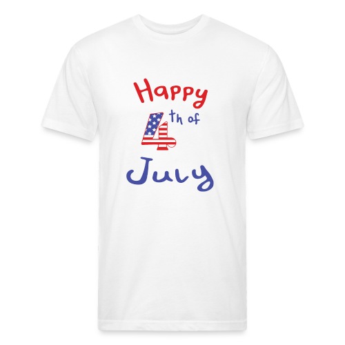 happy 4th of July - Men’s Fitted Poly/Cotton T-Shirt