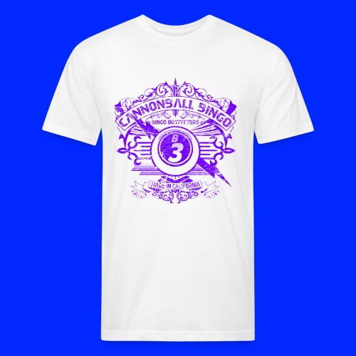 Vintage Cannonball Bingo Crest Purple - Men’s Fitted Poly/Cotton T-Shirt