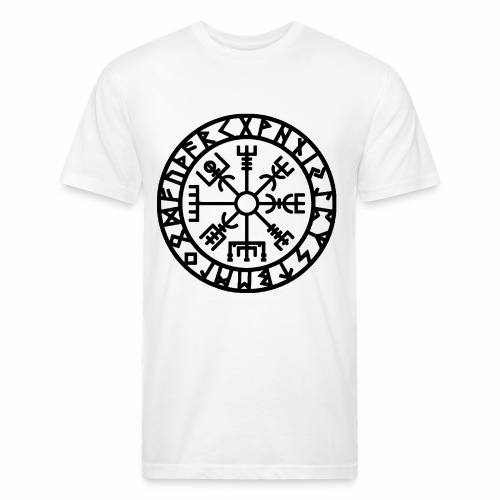 Viking Rune Vegvisir The Runic Compass - Men’s Fitted Poly/Cotton T-Shirt