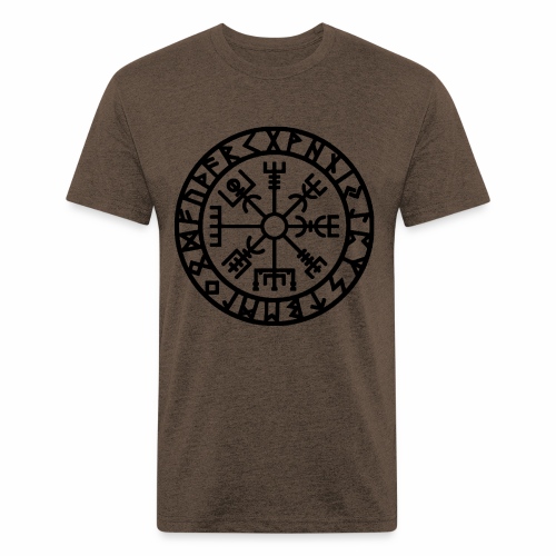 Viking Rune Vegvisir The Runic Compass - Men’s Fitted Poly/Cotton T-Shirt
