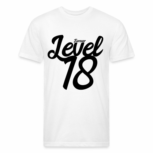 Forever Level 18 Gamer Birthday Gift Ideas - Men’s Fitted Poly/Cotton T-Shirt