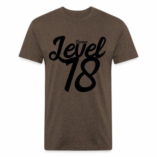 Forever Level 18 Gamer Birthday Gift Ideas - Men’s Fitted Poly/Cotton T-Shirt