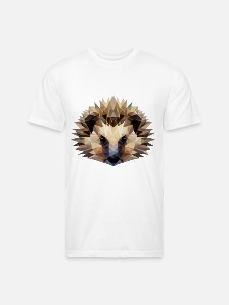 Hedgehog Polygon Style - Unisex Poly/Cotton T-Shirt - white