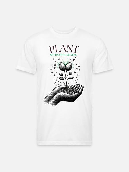 Plant Seeds of Kindness - Unisex Poly/Cotton T-Shirt - white