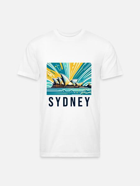 Sydney City - Unisex Poly/Cotton T-Shirt - white