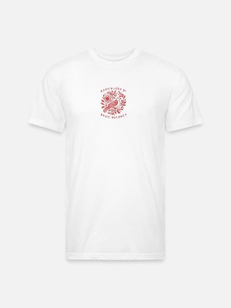 Radicalized-by-basic-decency - Unisex Poly/Cotton T-Shirt - white