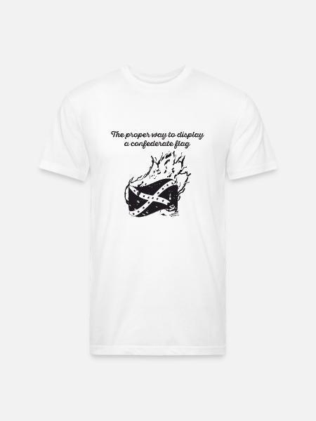 Burn the Confederate Flag - Unisex Poly/Cotton T-Shirt - white