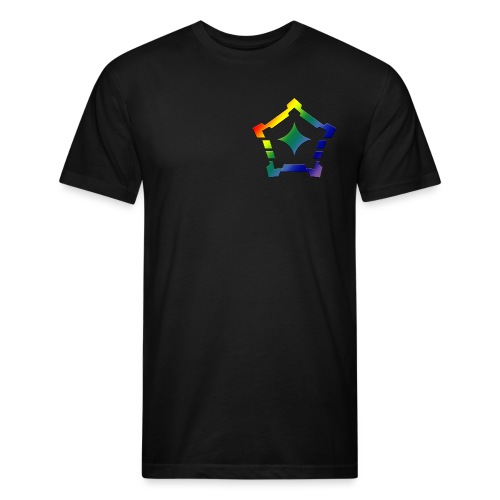 rainbow logo gradient - Men’s Fitted Poly/Cotton T-Shirt