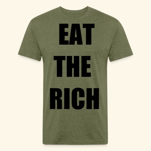 eat the rich blk - Men’s Fitted Poly/Cotton T-Shirt