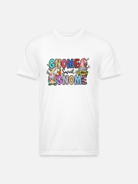 Gnome Sweet Gnome - Unisex Poly/Cotton T-Shirt - white