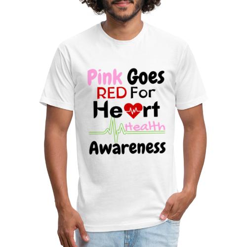AKA Pink Goes Red, For Heart Health Awareness - Fitted Cotton/Poly T-Shirt by Next Level