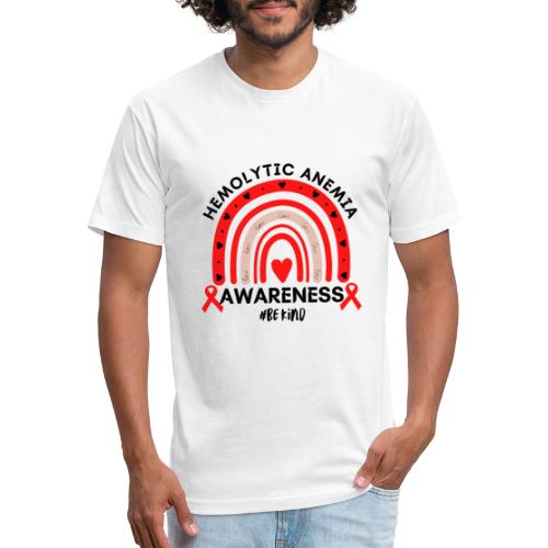 Hemolytic Anemia Awareness Rainbow Warrior Support - Fitted Cotton/Poly T-Shirt by Next Level