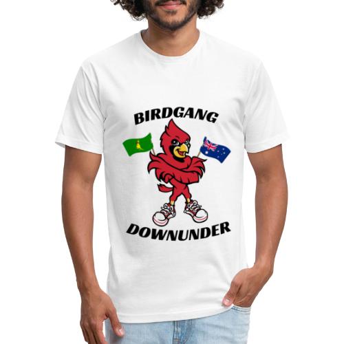 Birdgang Downunder Logo Black Text - Men’s Fitted Poly/Cotton T-Shirt