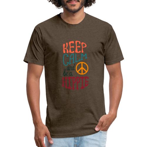 Keep Calm and be a Hippie - Men’s Fitted Poly/Cotton T-Shirt