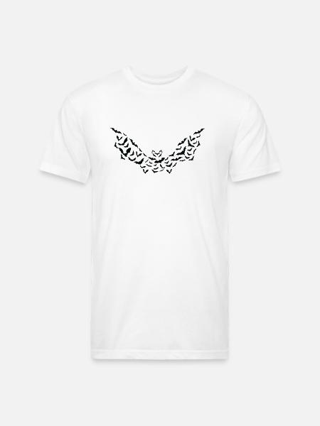 Bat Halloween Bats Silhouette - Unisex Poly/Cotton T-Shirt - white
