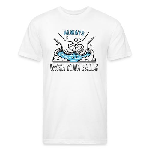Funny Golf T-Shirt: Always Wash Your Balls Humor - Unisex Poly/Cotton T-Shirt