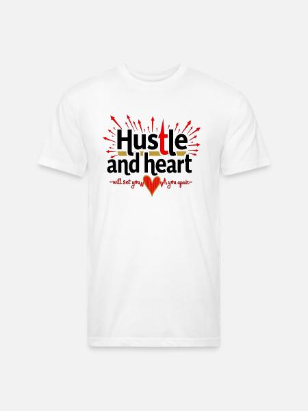 Hustle Heart - Unisex Poly/Cotton T-Shirt - white