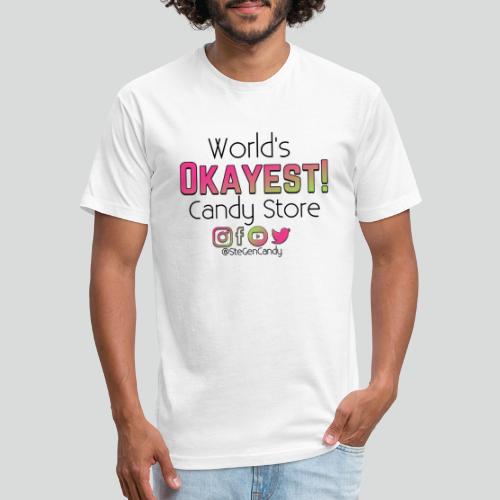 World's Okayest Candy Store Gradient - Men’s Fitted Poly/Cotton T-Shirt