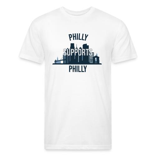 Philly Supports Philly skyline blue transparentbg - Unisex Poly/Cotton T-Shirt