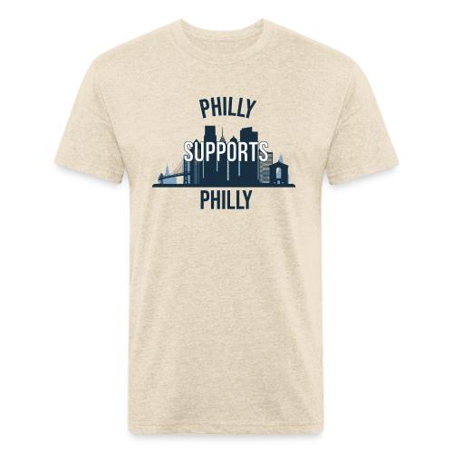 Philly Supports Philly skyline blue transparentbg - Unisex Poly/Cotton T-Shirt