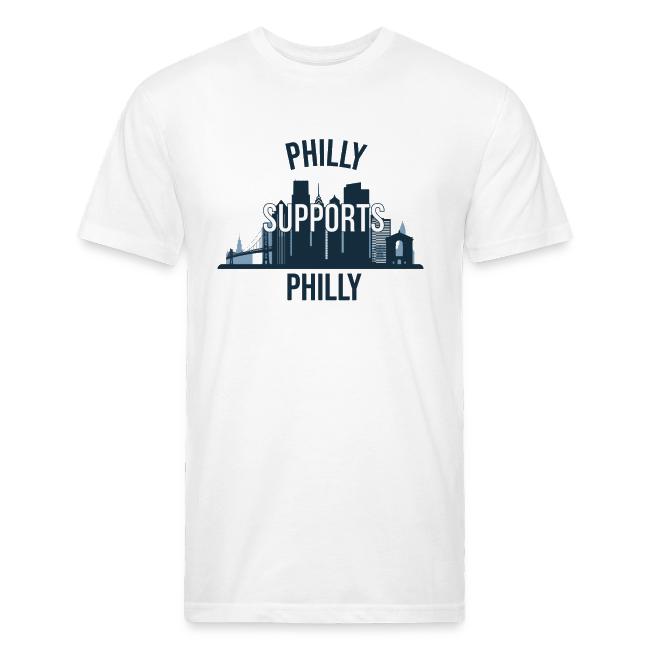Philly Supports Philly skyline blue transparentbg