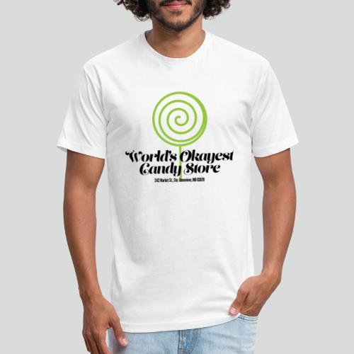 World's Okayest Candy Store: Green - Fitted Cotton/Poly T-Shirt by Next Level