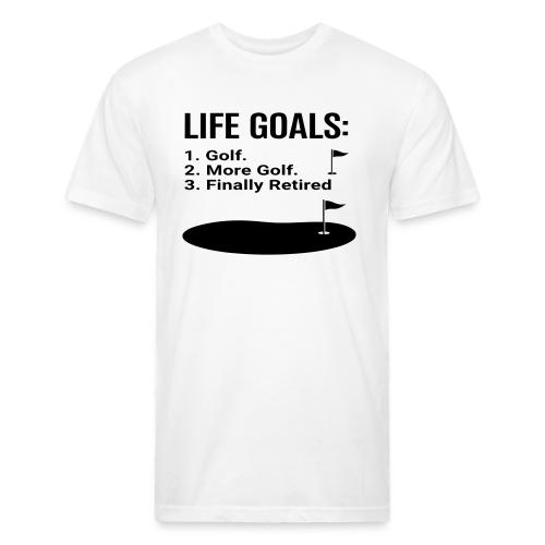 Life Goals: Golf More Retired - Golf Gag Gift Tee - Unisex Poly/Cotton T-Shirt
