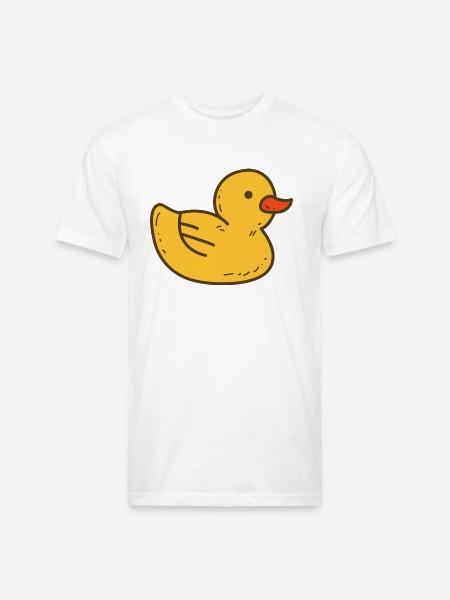 Illustrated Yellow Rubber Ducky - Unisex Poly/Cotton T-Shirt - white