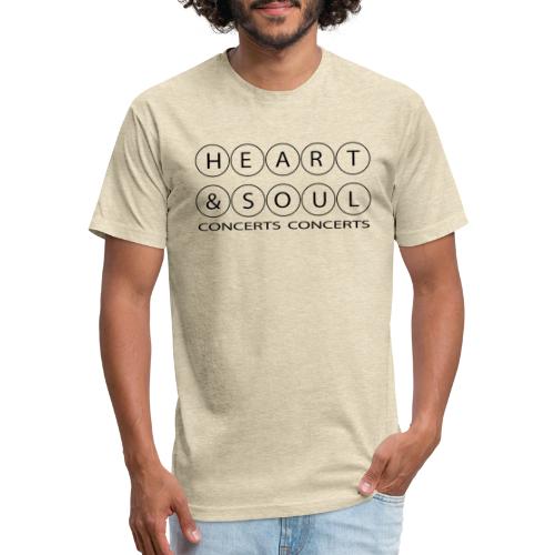 Heart & Soul Concerts - text horizon (no fill) - Men’s Fitted Poly/Cotton T-Shirt