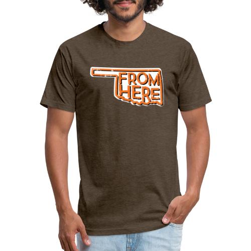 From Here Oklaorange - Fitted Cotton/Poly T-Shirt by Next Level