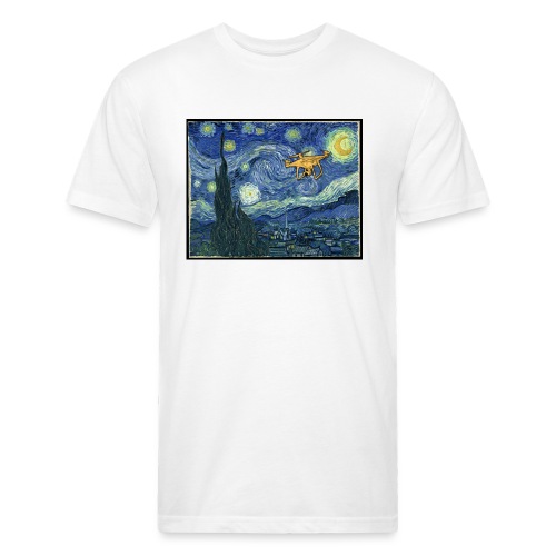 Starry Night Drone - Men’s Fitted Poly/Cotton T-Shirt
