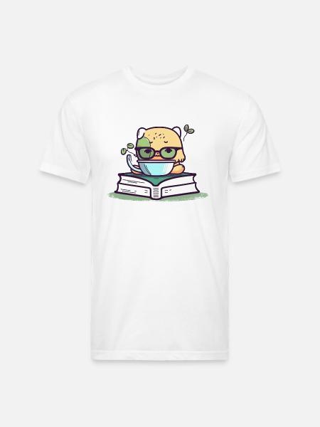 Caffeinated Pages - Unisex Poly/Cotton T-Shirt - white